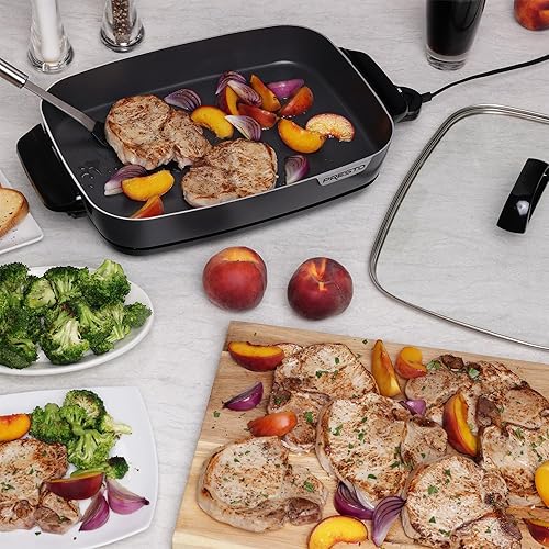 Miniatura 7 de Presto 06858 Sartén eléctrica delgada de 16 pulgadas con cubierta de vidrio, antiadherente, temperatura ajustable, color negro