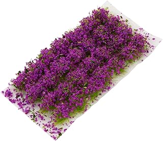 WINOMO Miniature Grass Tufts Self Adhesive Static Grass Tufts Purple Flowers Model Railway Wargame Scenery Railroad Modelling Diorama Miniature Terrain Grass