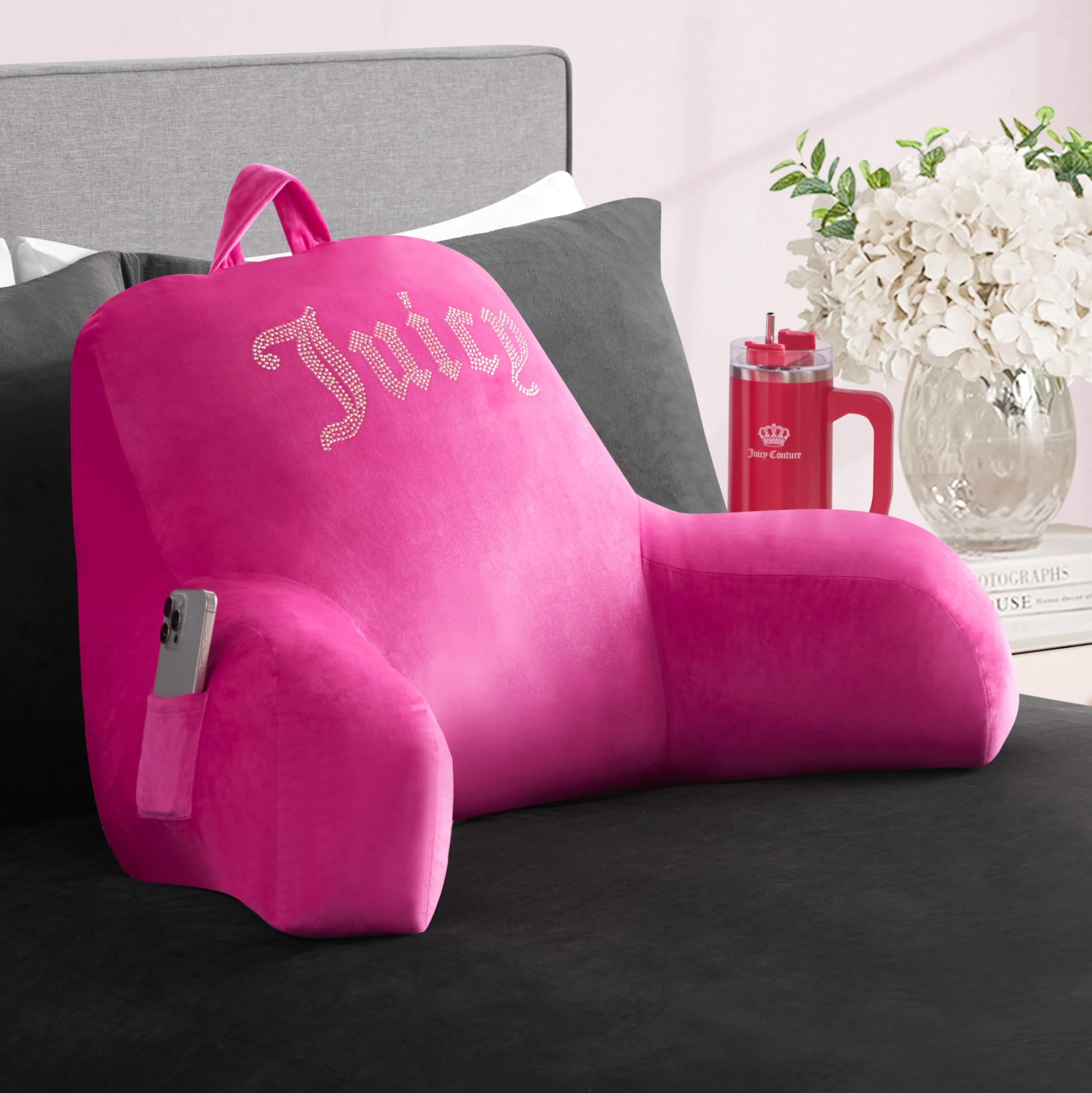 Coussin de Dossier en Velours Rose Juicy Couture 76x43 cm