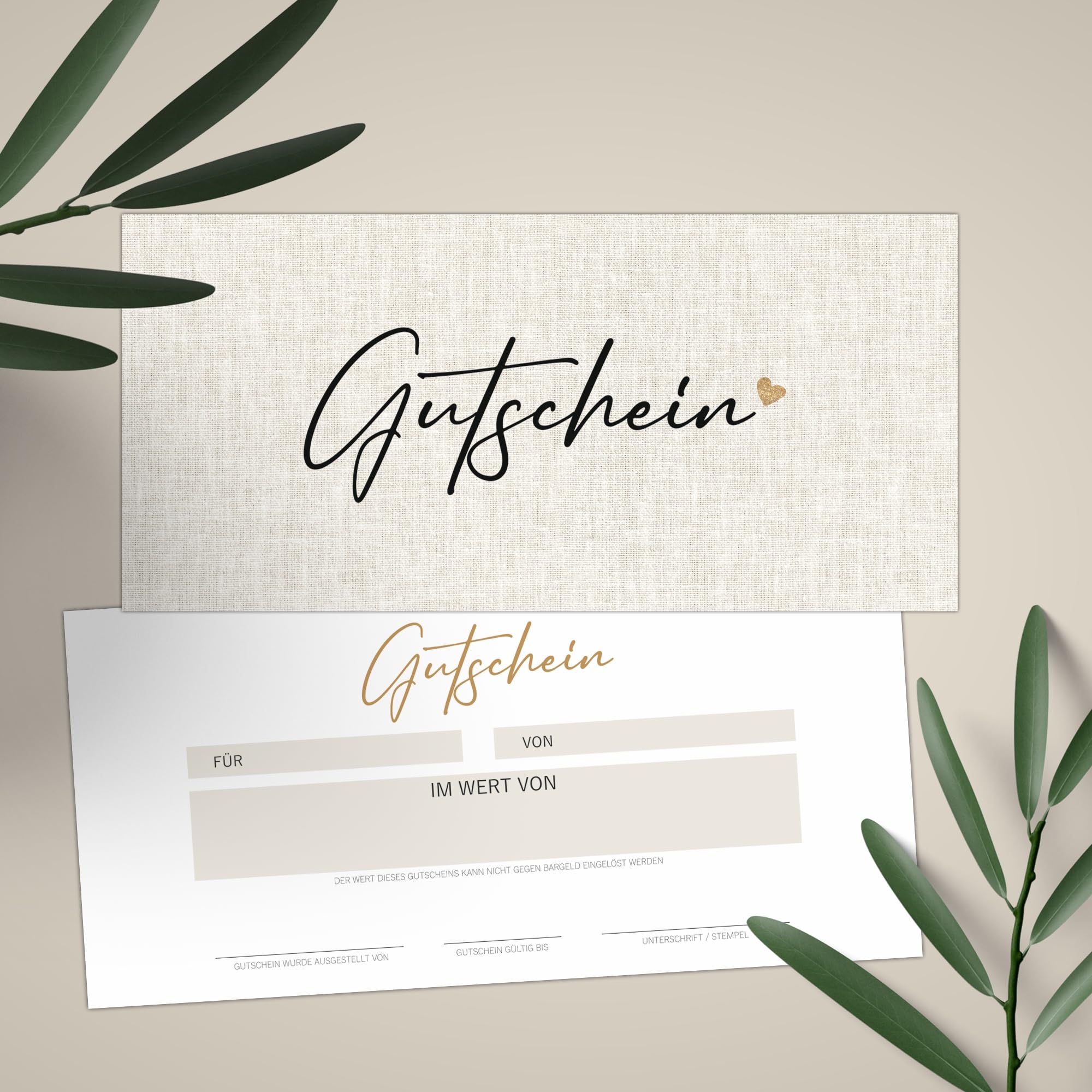 40 Blanko Gutscheine Zum Selbstausfüllen – DIN Lang, Für Salon, Wellness, Restaurant