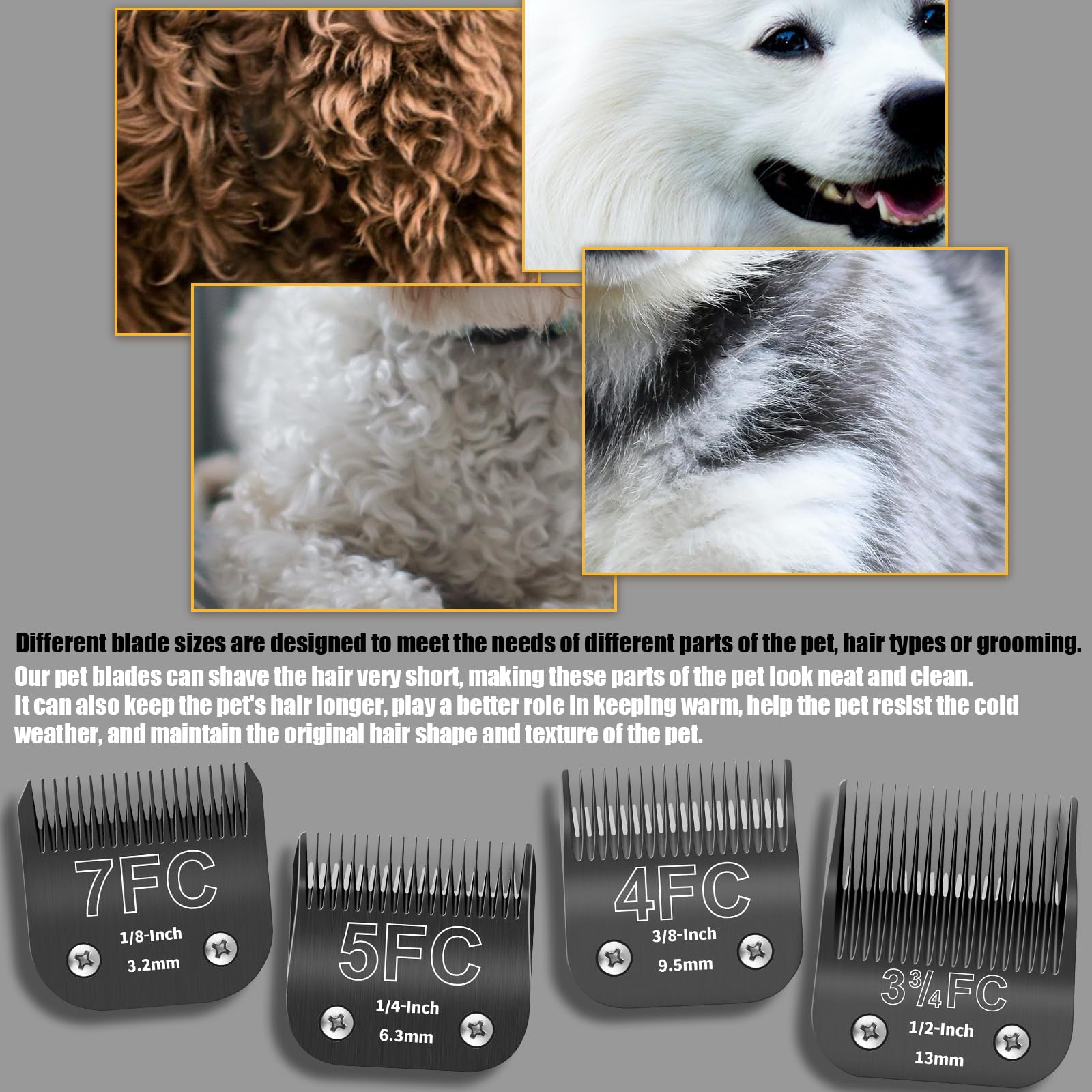 YAZIYIR 4-Pack Detachable Dog Grooming Steel Blades with Blade Case Holder, Compatible with Andis, Oster A5 - Image 3