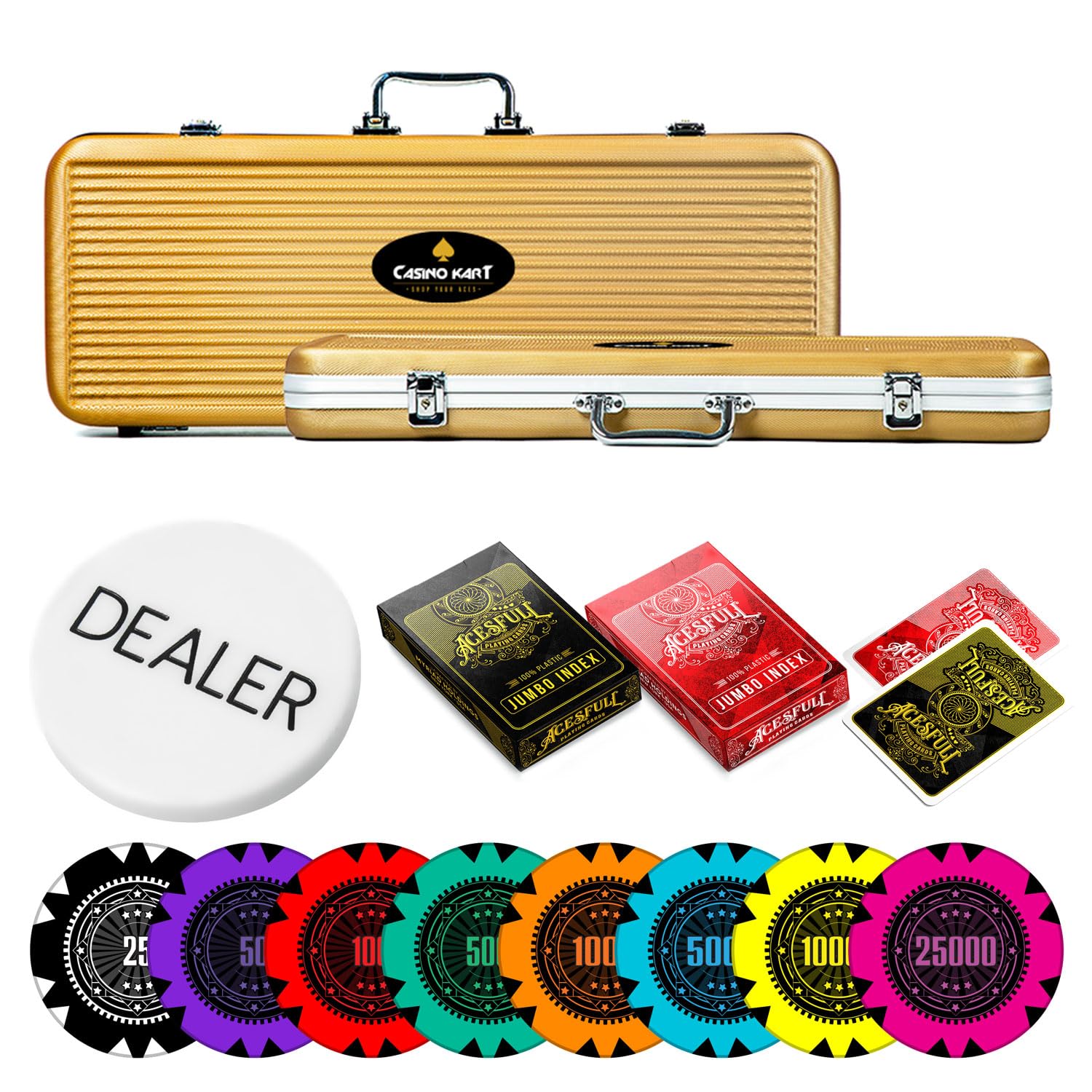 Nashville Series Poker Chips Set, Comes with 300 & 500 Pieces, Clay, 40 MM, 14gms (300 Pcs)