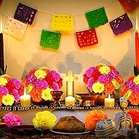 Vista 6 de Yilloog Paquete de 60 claveles artificiales del Cinco de Mayo con tallos de imitación de clavel de flores con pompones, mini hortensias para fiestas