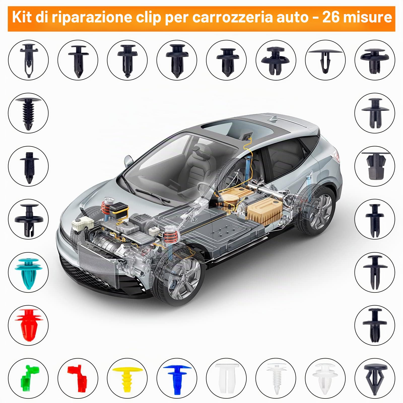 Rivetti in Plastica per Auto 925Pcs Universali di Fissaggio Clip Pannello Porta Clip con 5 PCS Strumenti Rimozione