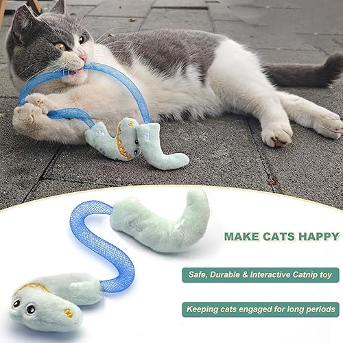 Miniatura 2 de Juego de Juguetes Interactivos para Gatos, Palitos Masticables de Silvervine y Juguete de Resorte para Gatos, Juguetes de Hierba Gatera para 10