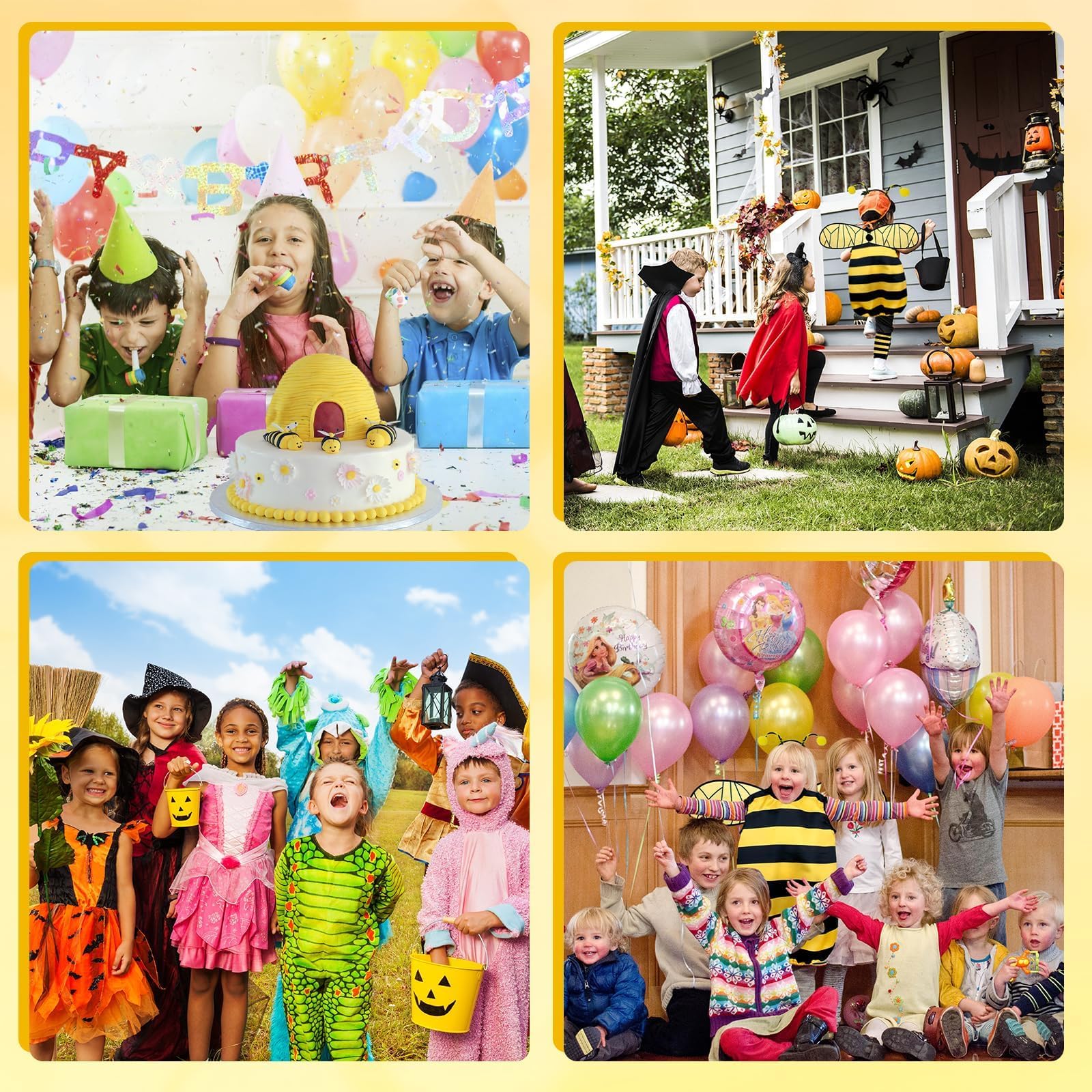 Aitsite Bienenkostüm Kinder – Süßes Biene Kostüm für Karneval, Cosplay, Mottopartys & Fasching, Verkleidung für Jungen Mädchen von 3–10 Jahren
