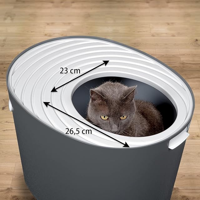 Foto 4 de 4 de Iris Ohyama Arenero Gato Cubierto con Pala, hasta 7kg, Gris, Caixa de areia para Gatos, Caja