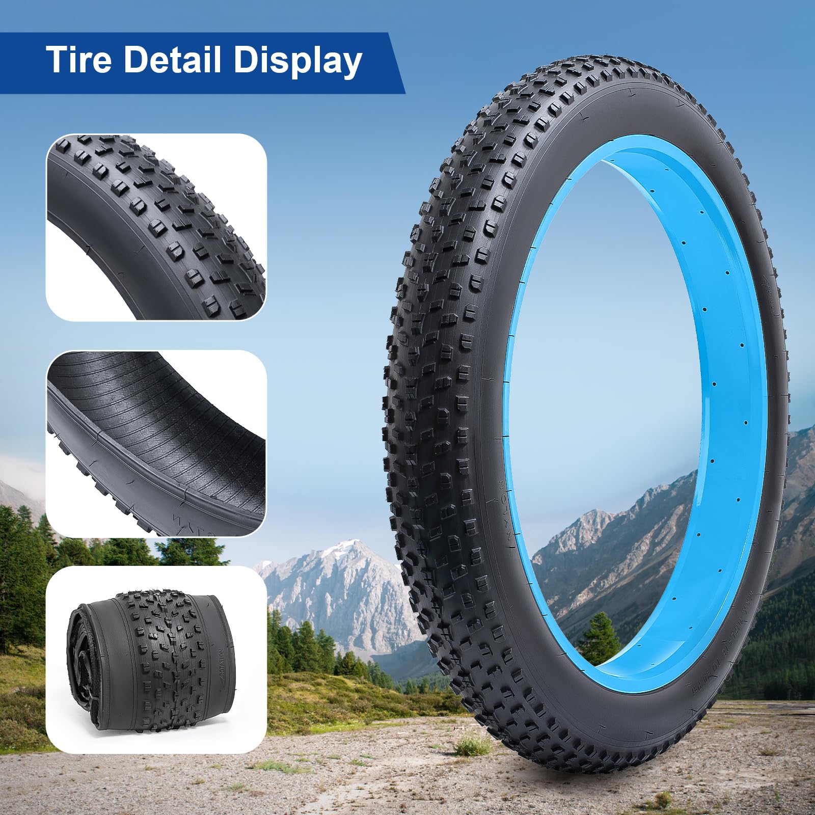 26 x 4,0 - Pneumatico per bicicletta elettrica 100-559, 26 pollici, pieghevole, adatto per bici da corsa 26 x 3,80, 26 x 4,0, E-Bike/MTB/City/bici da corsa (uno)