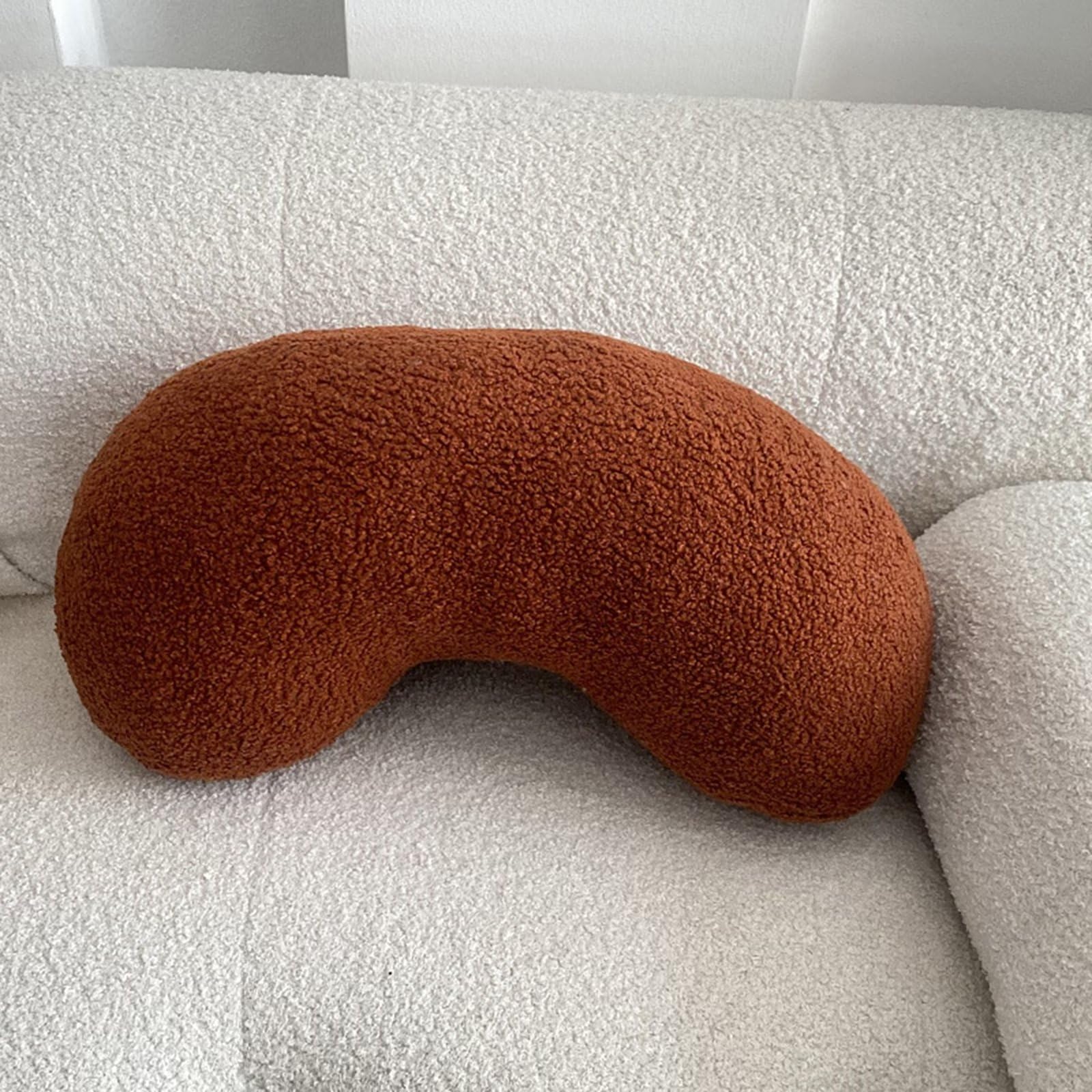 Yooname Caramel Cashew Shaped Plush Pillow,Cute Soft Waist Rest Cushion,Home Decorative Throw Pillow Used to Add Comfort and Style to A Couch,Sofa,Or