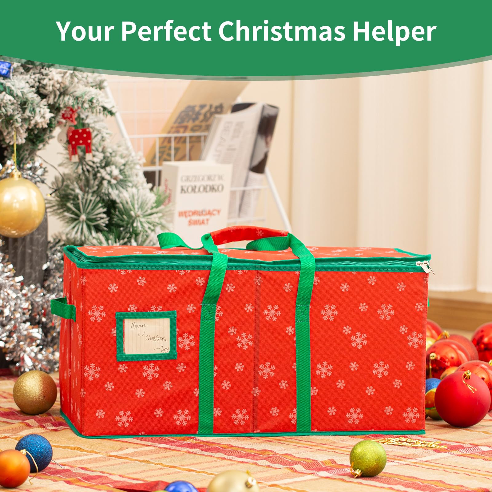 Contenedor 128 Compartimentos Contenedor Adornos Navidad Homward | 128  Compartimentos | Organización Bolsillos Adicionales Adornos, image size:1600x1600