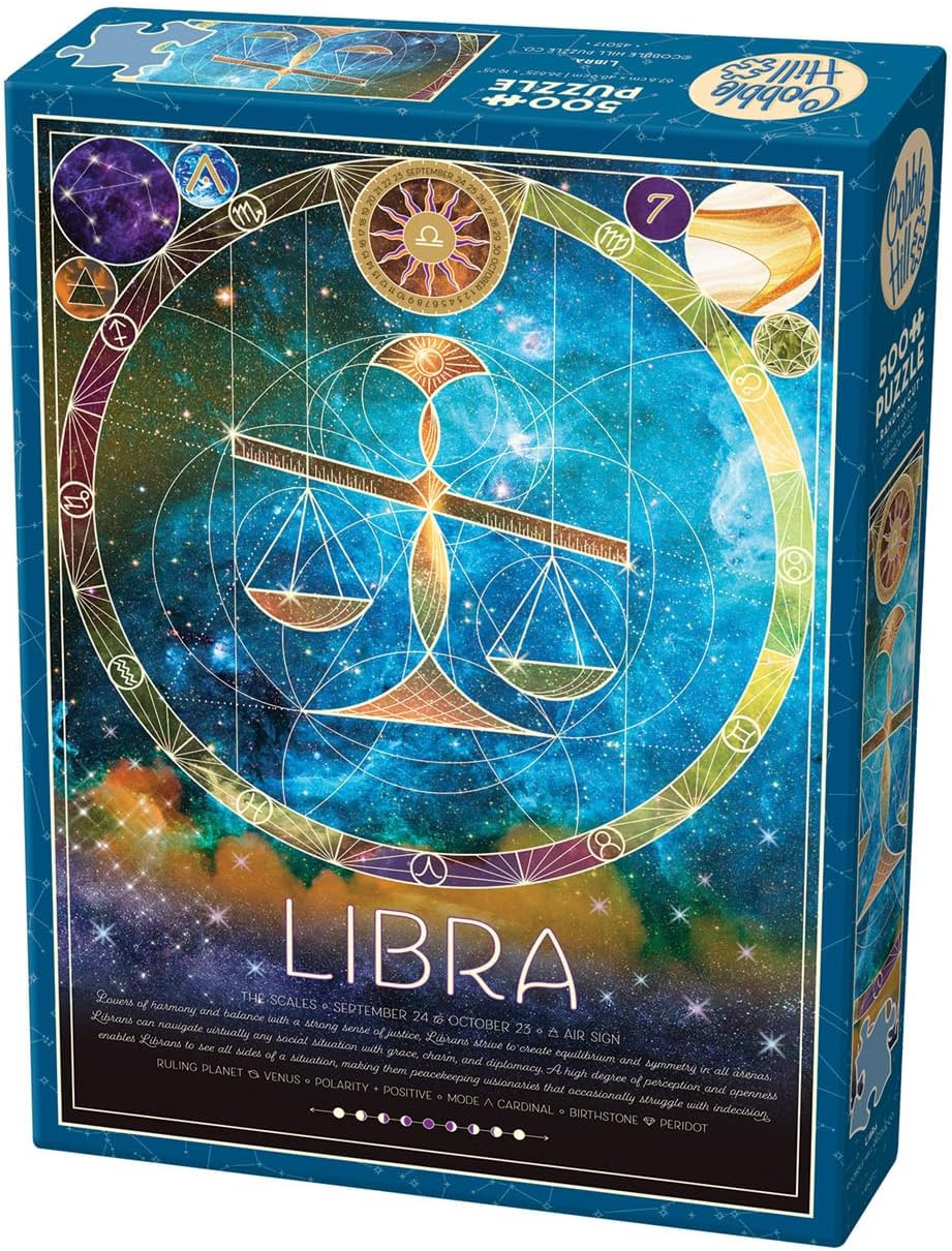 Cobble Hill 500 Piece Zodiac Puzzle - Libra - Sample Poster Included