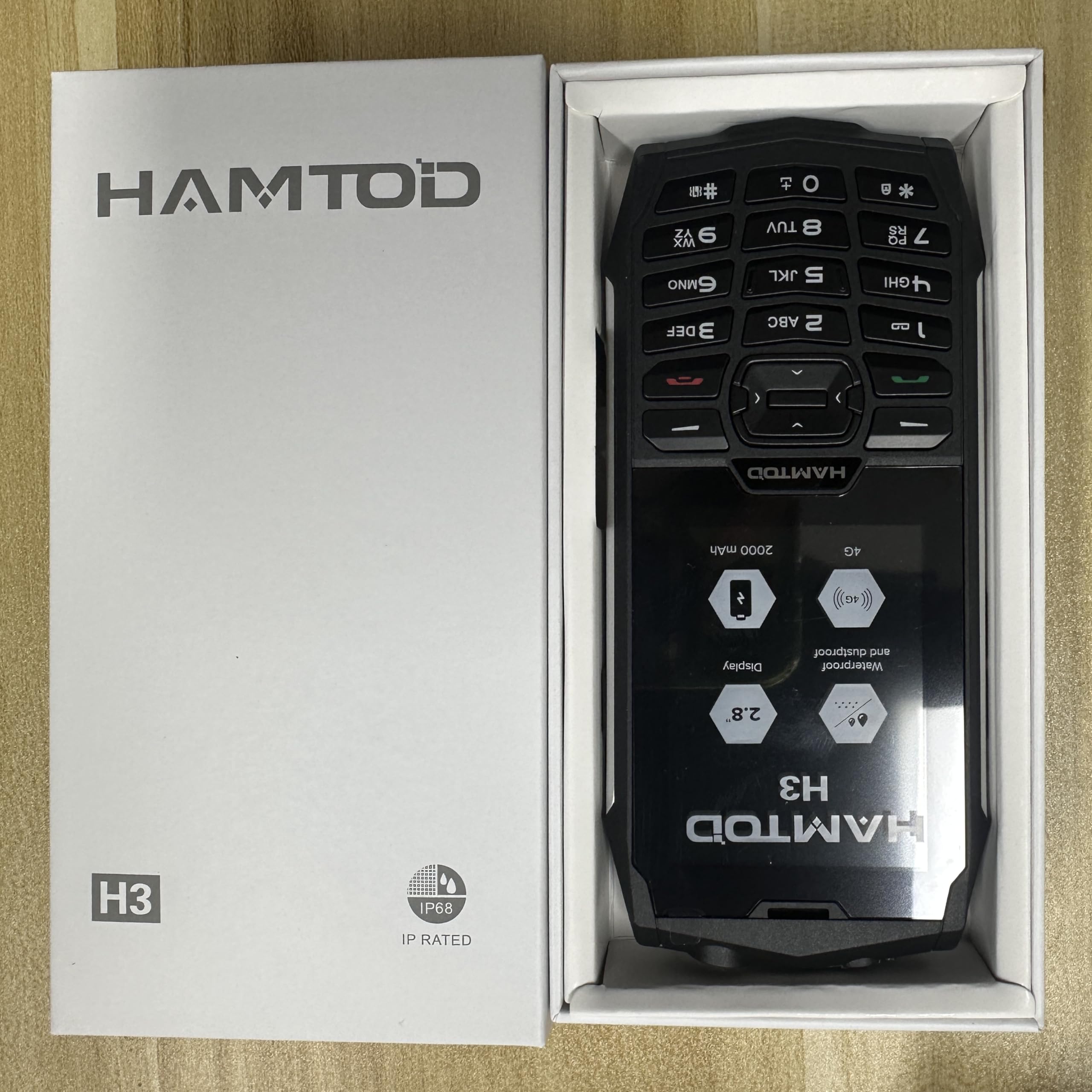 2.8" Telefono per Anziani, GSM telefoni cellulari per anziani, 4G SIM Doppio, Funzione SOS, Suono Alto, Torcia, FM, IP68 Impermeabile e Antipolvere, Batteria Rimovibile 2000mAh (Nero)