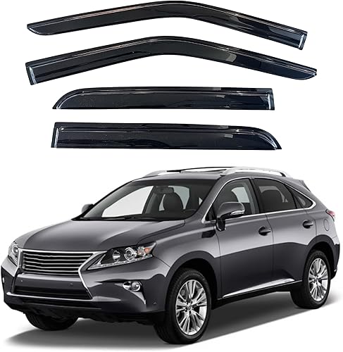 Miniatura 238 de KPY Moldura deflectora de viento con protección contra la lluvia compatible con Mazda 6 Sedan 2004-2013, 4 unidades, para ventana lateral