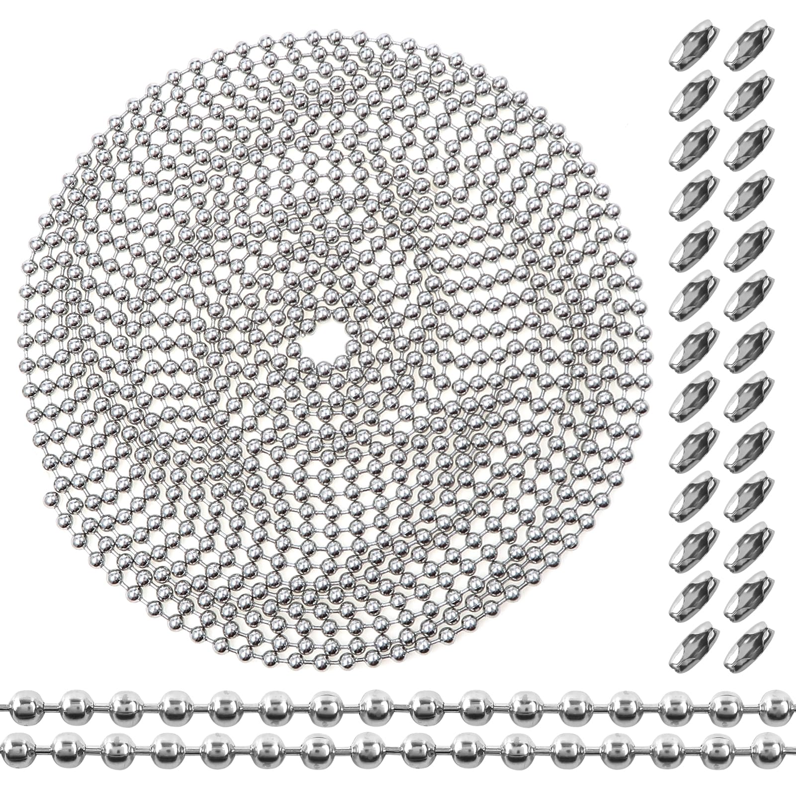 Amazon.com: TOAOB 49 Feet Ball Chains Stainless Steel 2.4mm Ball