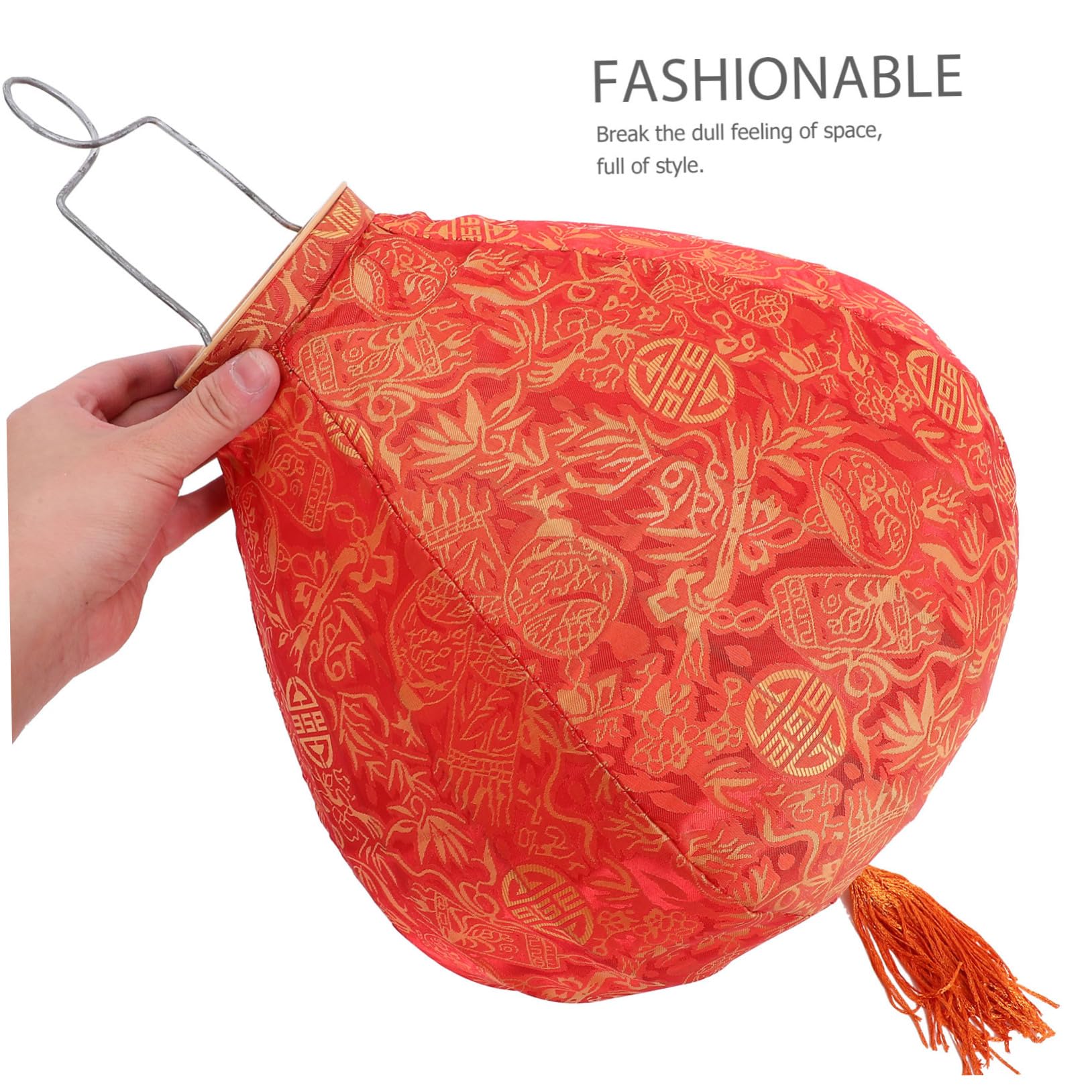 VINTORKY Handmade Tassel Small Lantern Pattern Antique Lantern Decorative Lantern Door Hanging Decor Lantern Decor for Garden Hanging Lantern Pattern Lantern Decor Cloth Lanterns