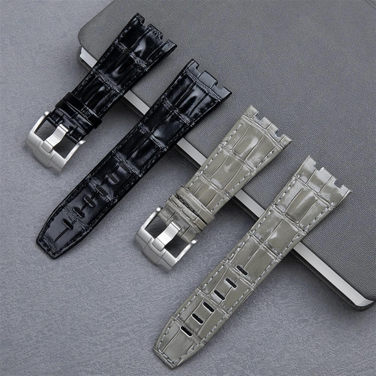 JDIME Correa de cuero importada de 28mm para AP para Audemars Piguet 42mm para Royal Oak Offshore accesorios de correa de reloj hebilla 15710/15703