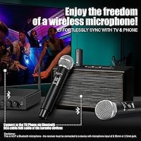 Vista 9 de Micrófono Inalámbrico - Micrófono de Karaoke para Cantar - Micrófonos Inalámbricos Recargables con Receptor de Doble Canal - Alcance de 240 pies