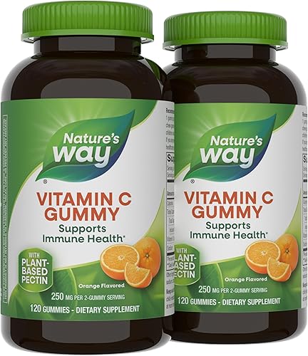 Miniatura 8 de Natures Way - Gomitas de vitamina C para apoyo inmunológico sabor a naranja 250 mg 120 gomitas