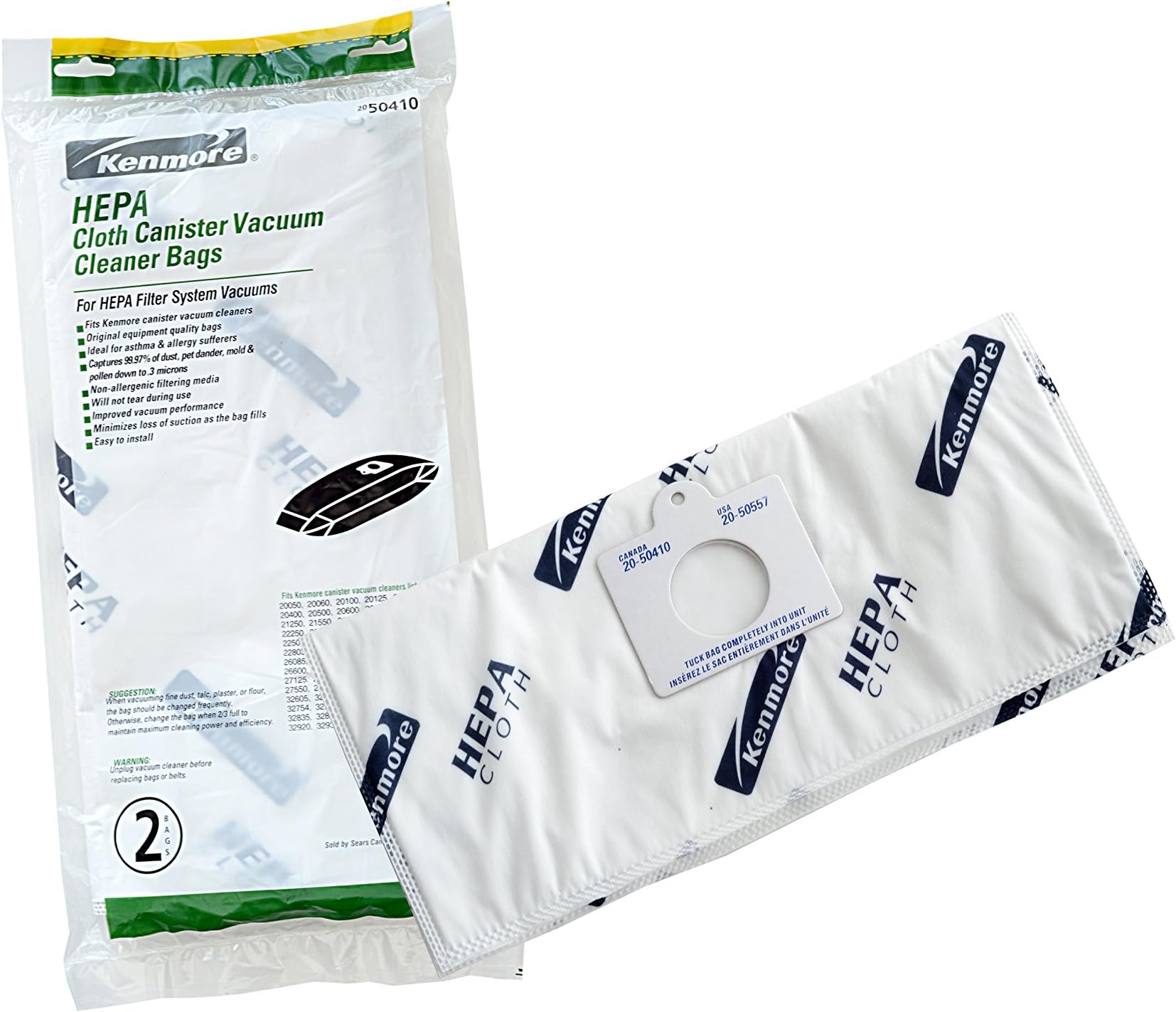 Kenmore 50410 HEPA Vacuum Bags. Genuine Kenmore Vacuum Bags for