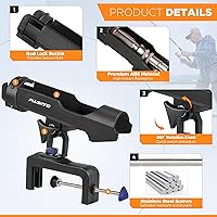 Vista 4 de PLUSINNO Soporte para Cañas de Pesca para Barco Abrazadera de Apertura Grande Ajustable 360 Grados Soportes para Cañas de Pescar Soporte Plegable