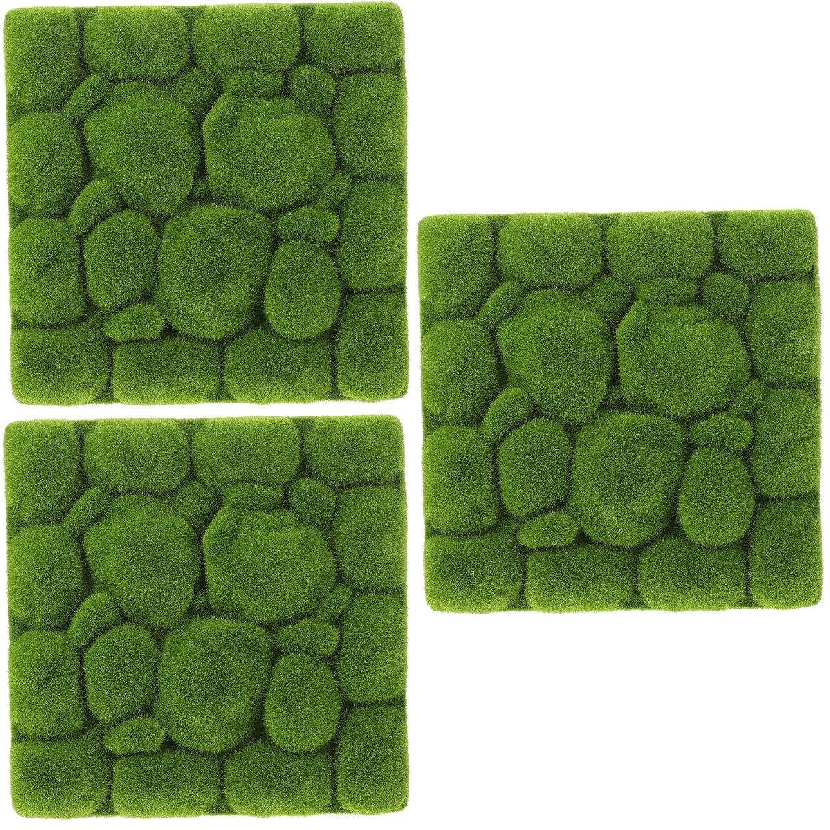 EXCEART 3 Stücke Moosplatte Deko Moos Wanddeko Panele Deko Lebende Mooswand Pflanzenbild Moos Wandbild 3D Künstliche Moosbild für Wohnzimmer Büro Aquarium Garten Hochzeit Wanddeko 30x30cm