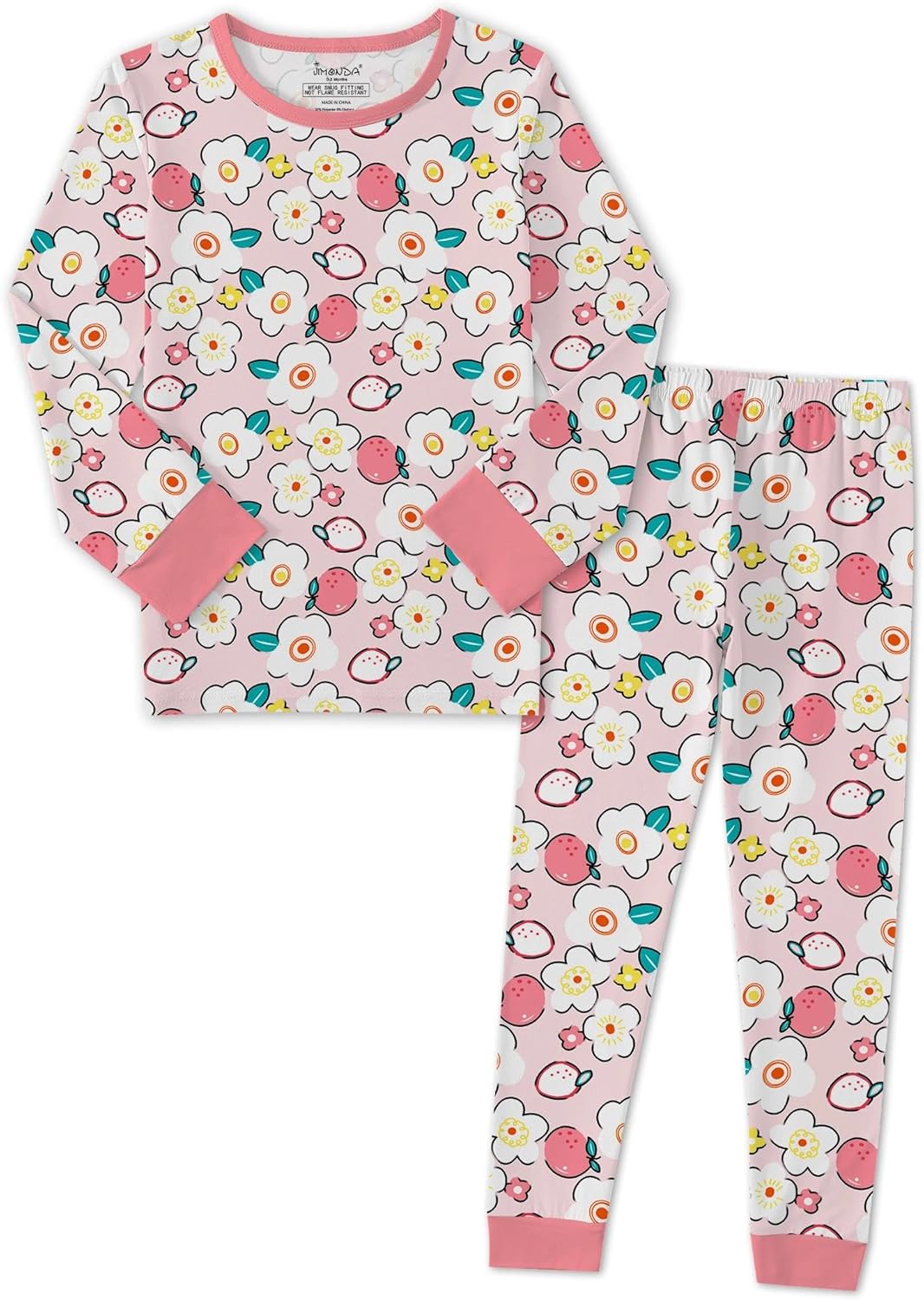 Jimonda Kids Soft Pajamas Sets 2-Piece Toddler Long Sleeve Sleepwear For Girls Boys Top And Pants Outdoor Pjs Size 24M-12Y
