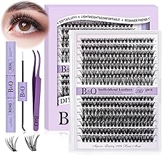 DIY Lash Extension Kit 280pcs Individual Lashes Cluster D Curl Eyelash Extension Kit Lash Clusters with Lash Bond and Seal and Lash Applicator Tool for Self Application (KIT,30D+40D-9-16MIX)