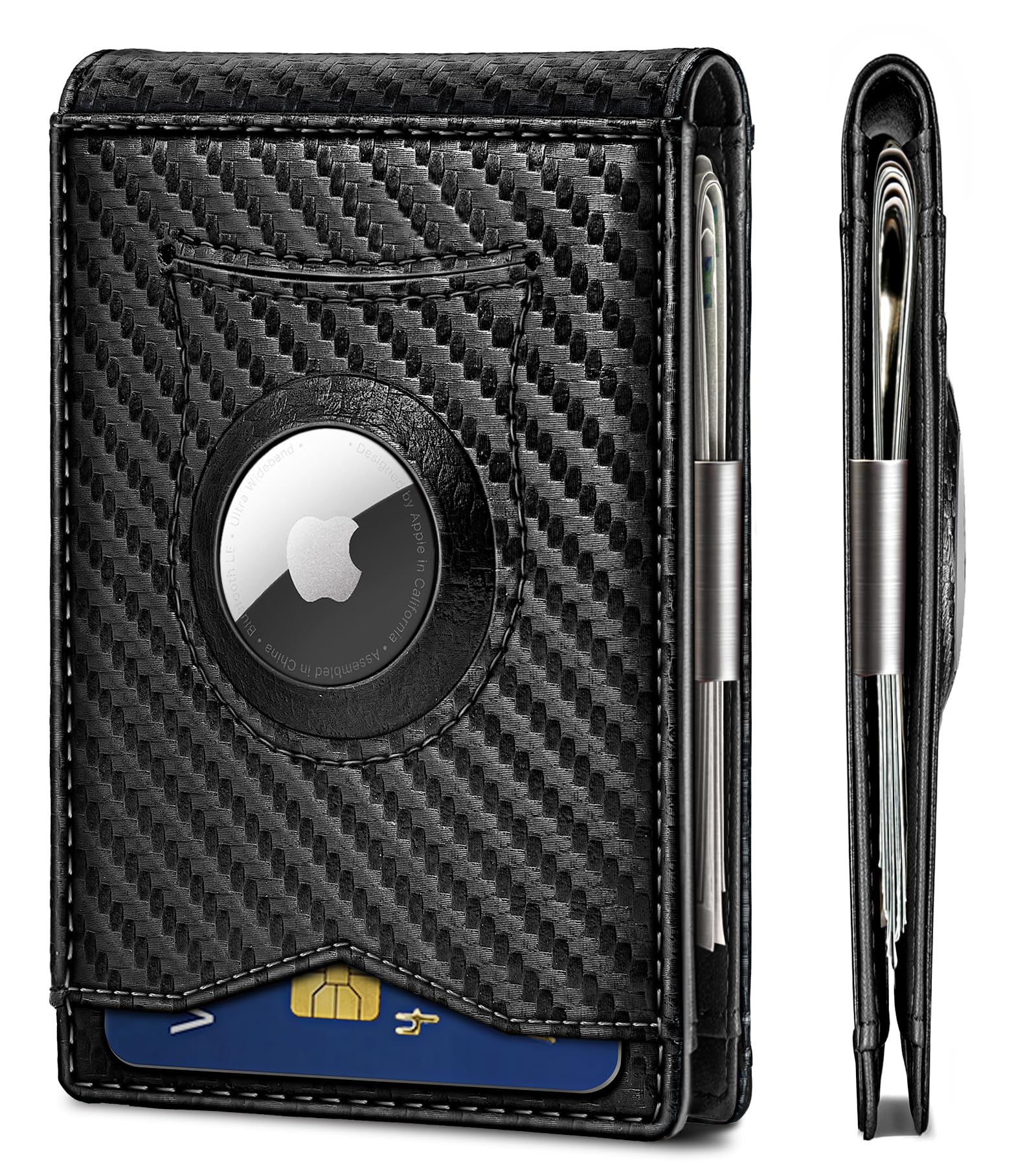BULLIANT Men Wallet Airtag&amp;Standard Use,Slim Front Pocket Wallet Money Clip for Gifg Men RFID Blocking 11Cards