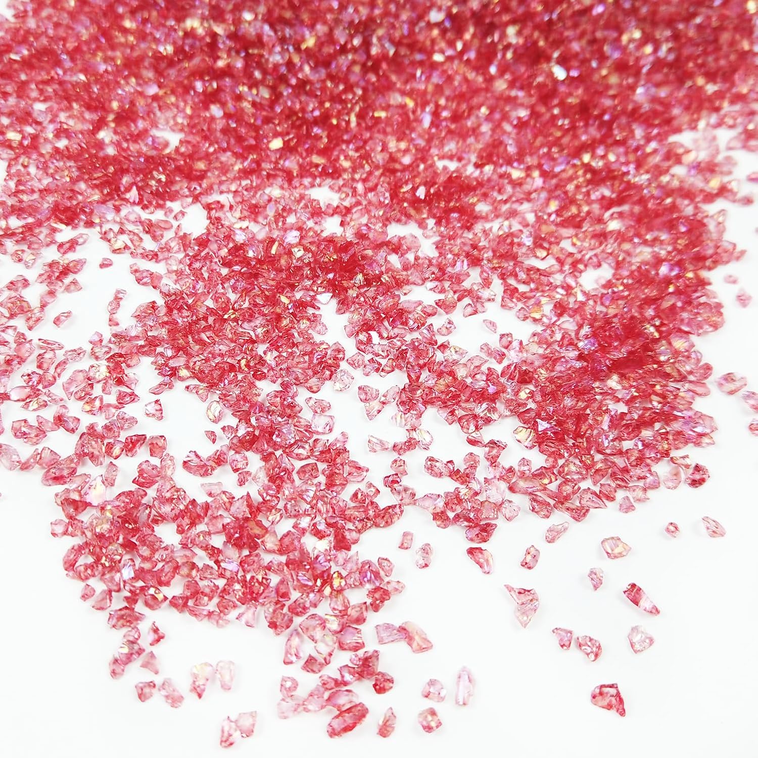 Crushed Glass Glitter, Broken Stones Shattered Glass Chips for Resin Art Crafts, Epoxy Resin Supplies, Geod Painting, DIY Art Projects, Jewelry Making, 2-4mm, 200g/7oz (Red)