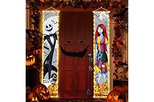 Jack Sally Nightmare Before Christmas Lighted Banners Porch Signs Halloween Decorations