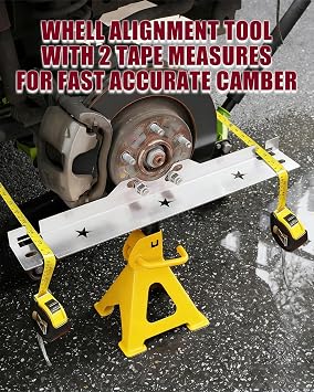 Heavy Duty Toe Alignment Tool Plates with 2 Tape Measures, Stainless Steel