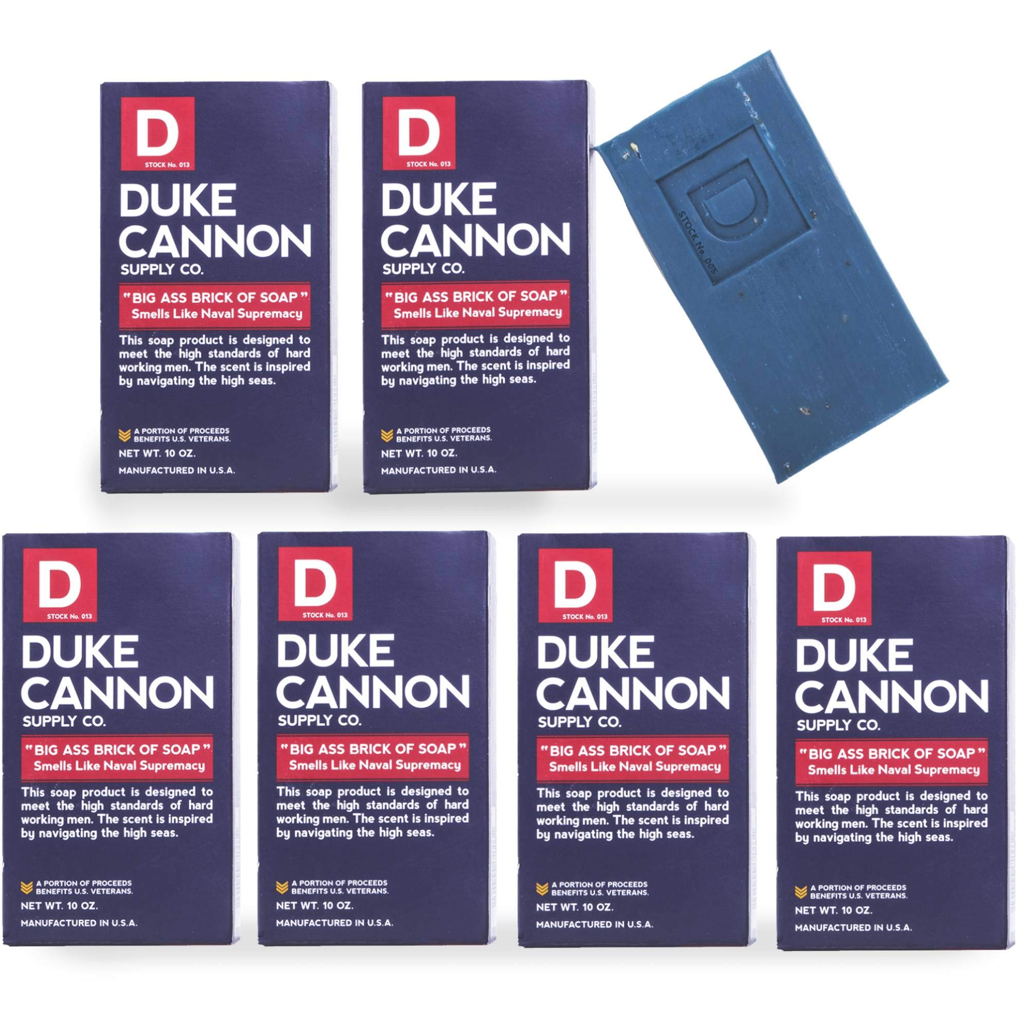 Duke Cannon Supply Co. Big Brick of Soap for Men, 10oz - Naval Supremacy (6 Pack)
