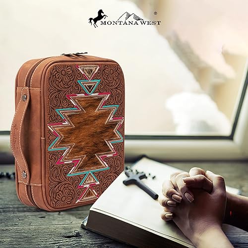 Miniatura 2 de Montana West Fundas bordadas para Biblia de estilo occidental para mujeres y hombres, funda de transporte para libros, bolsa de iglesia, protección