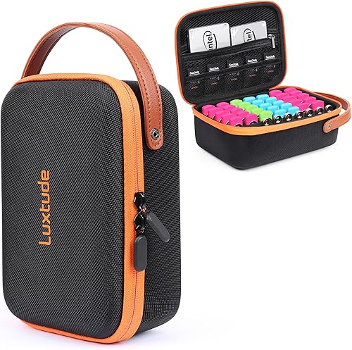 Luxtude Funda para unidad flash con etiquetas, funda de almacenamiento USB, 49 ranuras para unidad de pulgar, fundas organizadoras USB para Samsung,