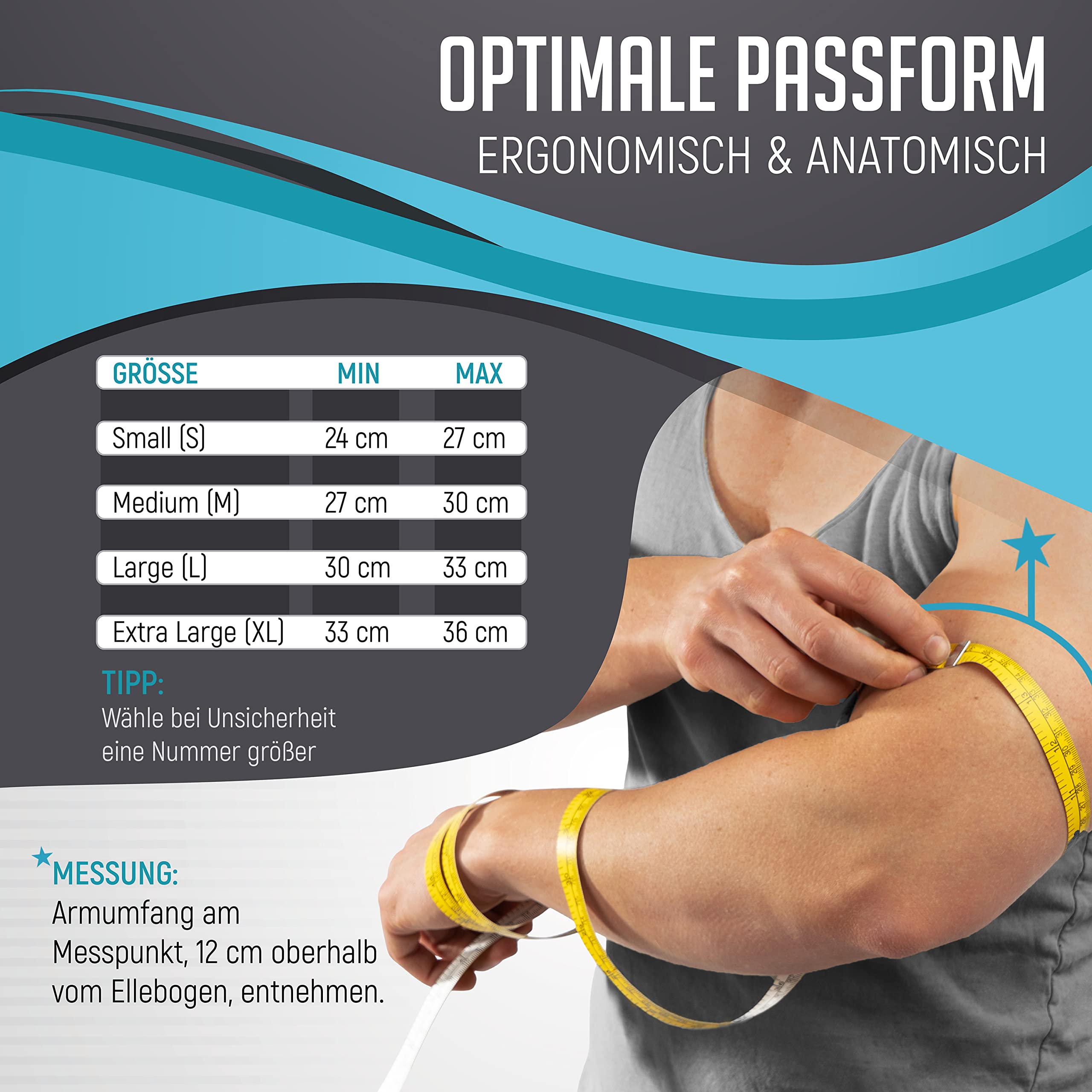 Ellenbogenbandage für Damen und Herren – Elastische Kompressionsbandage, rutschfester Halt, atmungsaktiv, ideal für Sport, Fitness, Tennis, Golf, Alltag