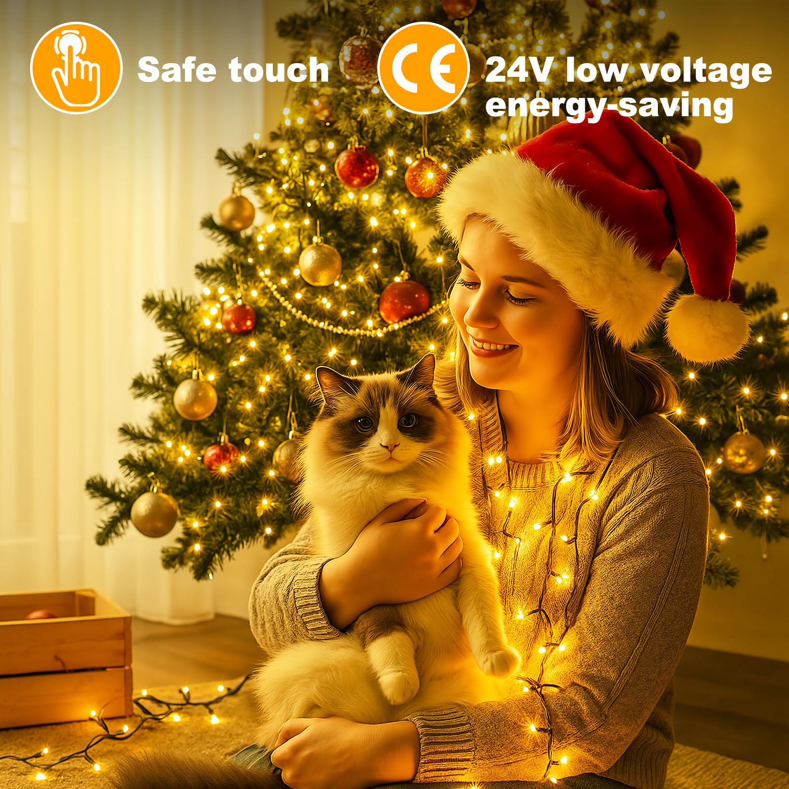 Luci Albero Di Natale Ricaricabili USB 30 Metri 300 LED - 8 Modalità, Telecomando, Timer, IP44, Per Esterno E Interno