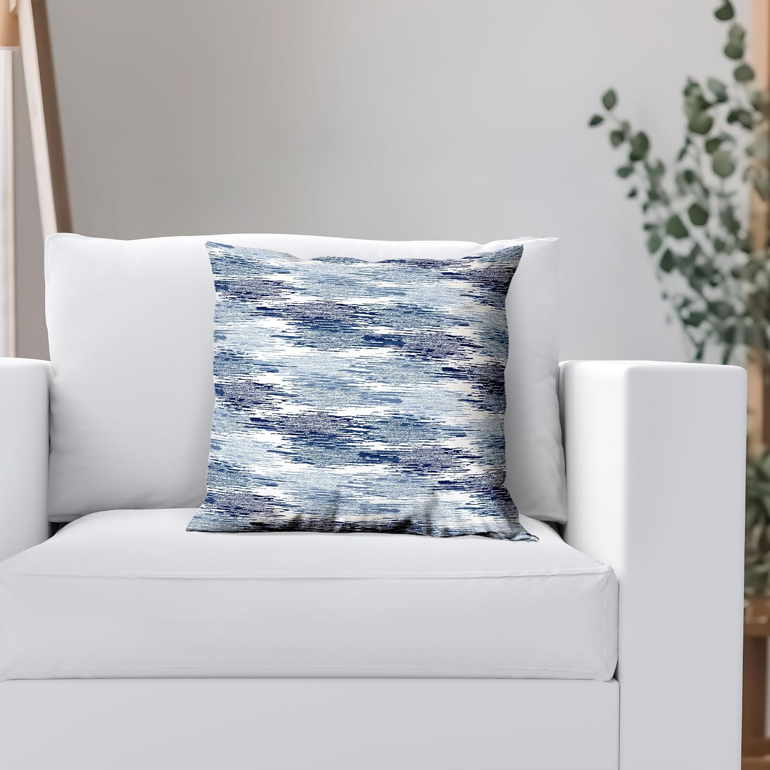 Americanflat 16x16 Throw Pillow with Sewn-in Insert - All-in-One Decorative Pillows - No Cover Needed - Soft and Durable Cushion for Bed or Sofa - Polyester - Blue