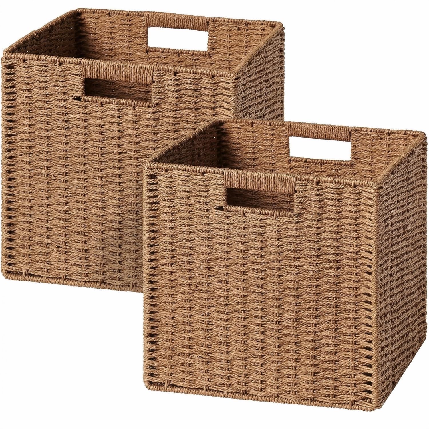 Panier de rangement chambre bébé et salon boîte tressée pliable pour étagères