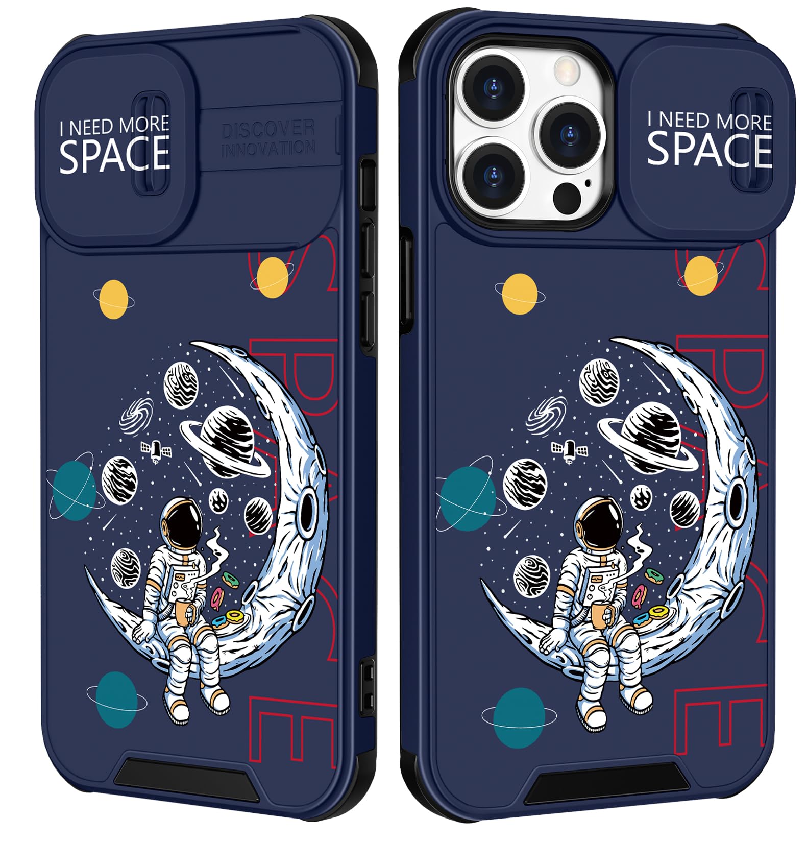 Funermei (2in1 for iPhone 11 Pro Max Cases for Women Cute Girls Phone Cover Astronaut Fun Funny for Teen Boys Cartoon Space NASA Design with Camera Cover Funda for Apple for iPhone 11 Pro Max Case