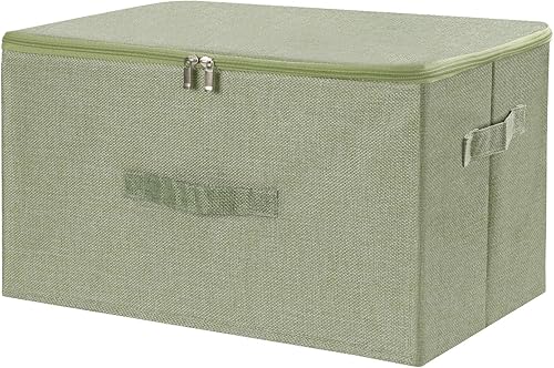 Miniatura 18 de ANMINY - Cubos de almacenamiento con tapas con cremallera de 13 cuartos de galón, cajas de almacenamiento de tela con tapa, cestas, cubos con asas,