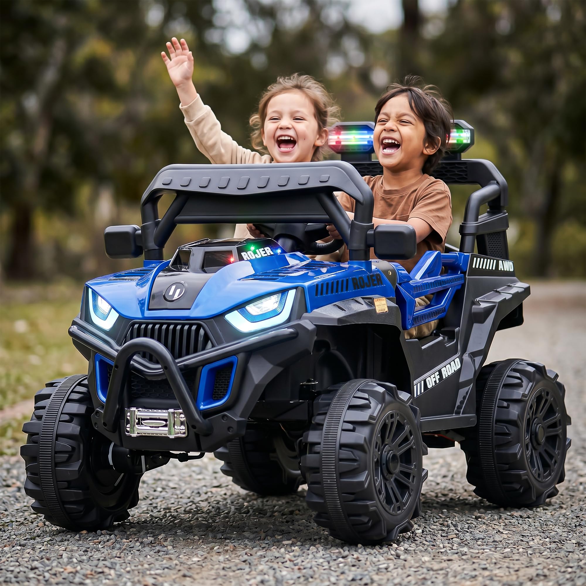 Baybee Roger Electric Jeep for Kids with Parental Control | Baby Battery Operated Ride On Toy Car with 4x4 Motor, RGB Lights, Music & Swing Mode | Rechargeable Battery Car for Kids 2-6 Years (Blue)-image-36
