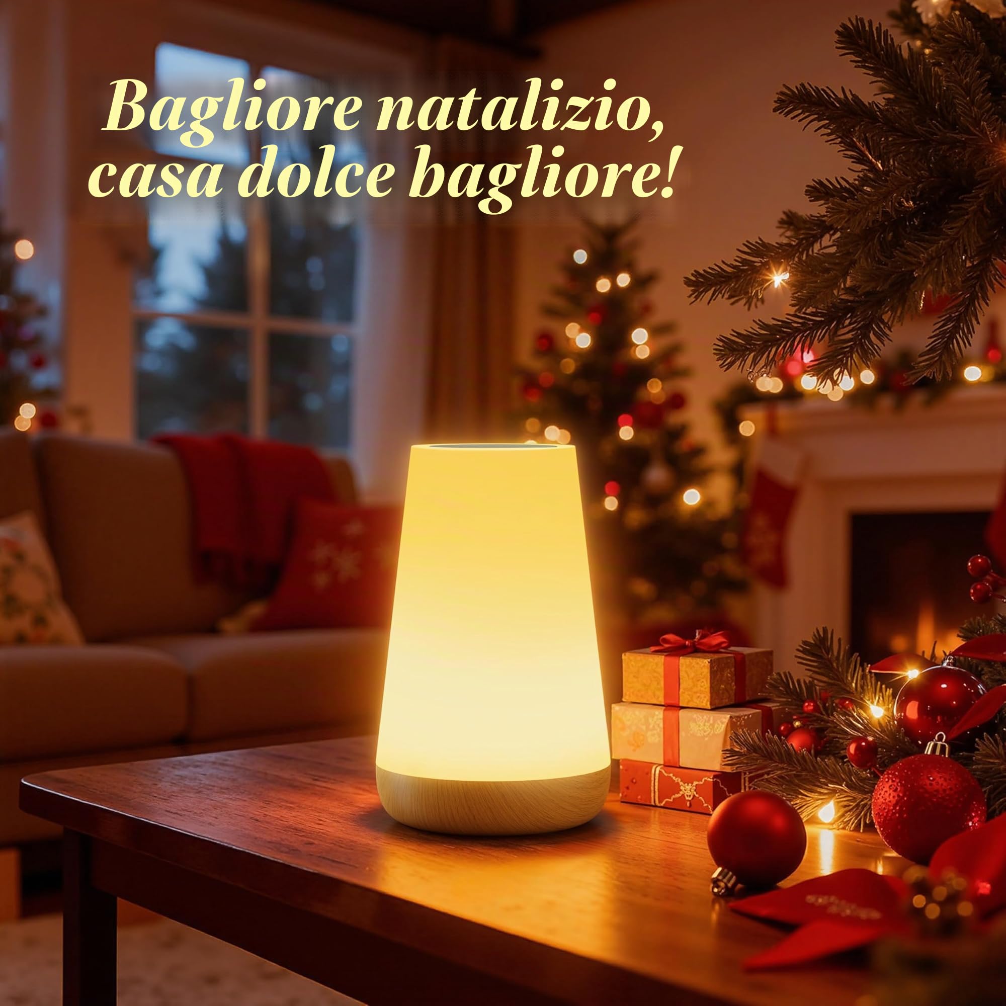 Auxmir Lampada da Comodino Smart, Lampada da Tavolo Compatibile con Apple Homekit, Alexa e Google Home, Luce Notturna Wifi Vocale e Touch, LED Dimmerabile 256 Colori RGB, Lampada Comodino Intelligente