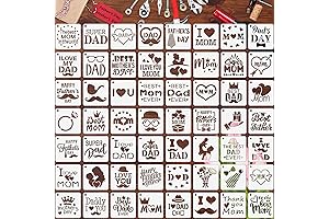 Augshy 56 Pack Father's Day, Mother's Day Stencil Templates