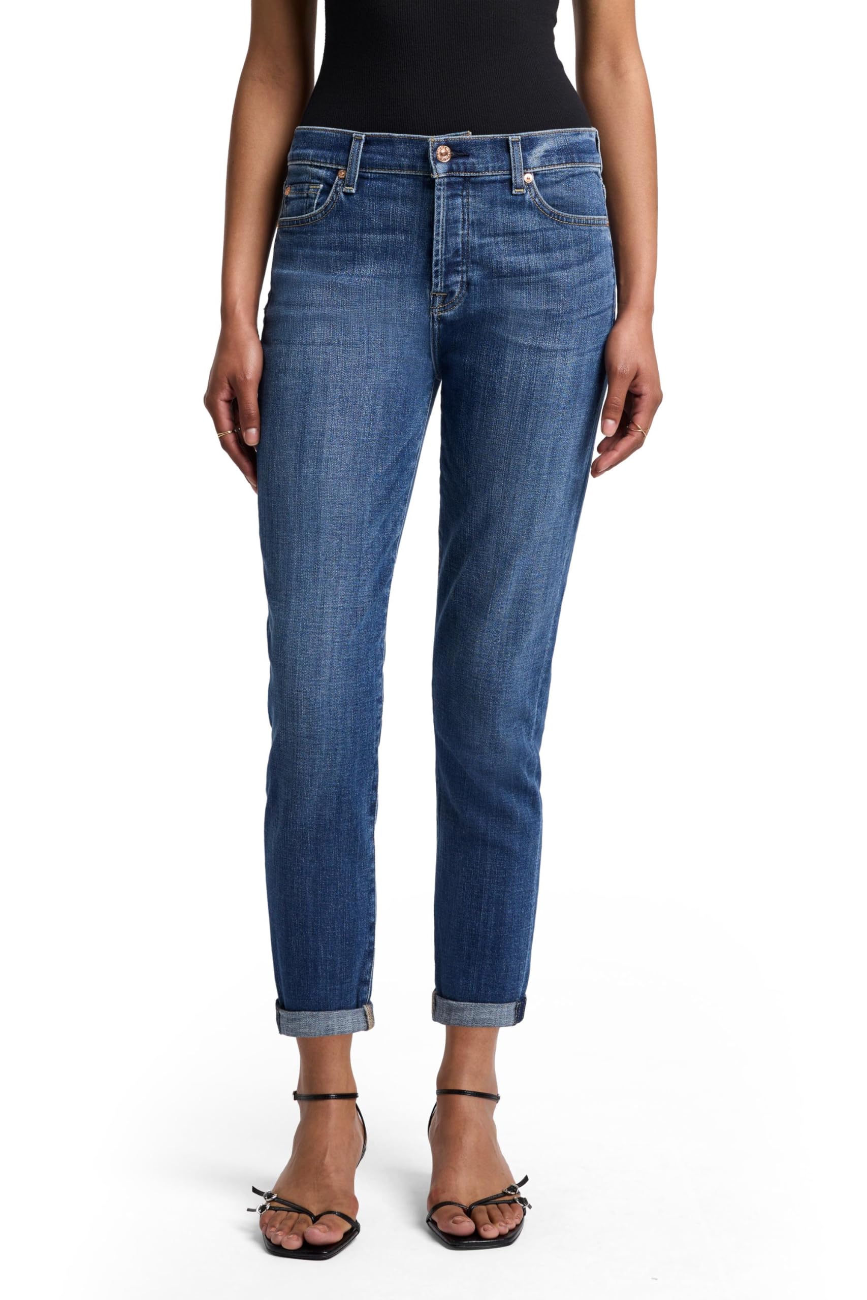 7 For All Mankind Women's Josefina Boyfriend Mid Rise Jeans