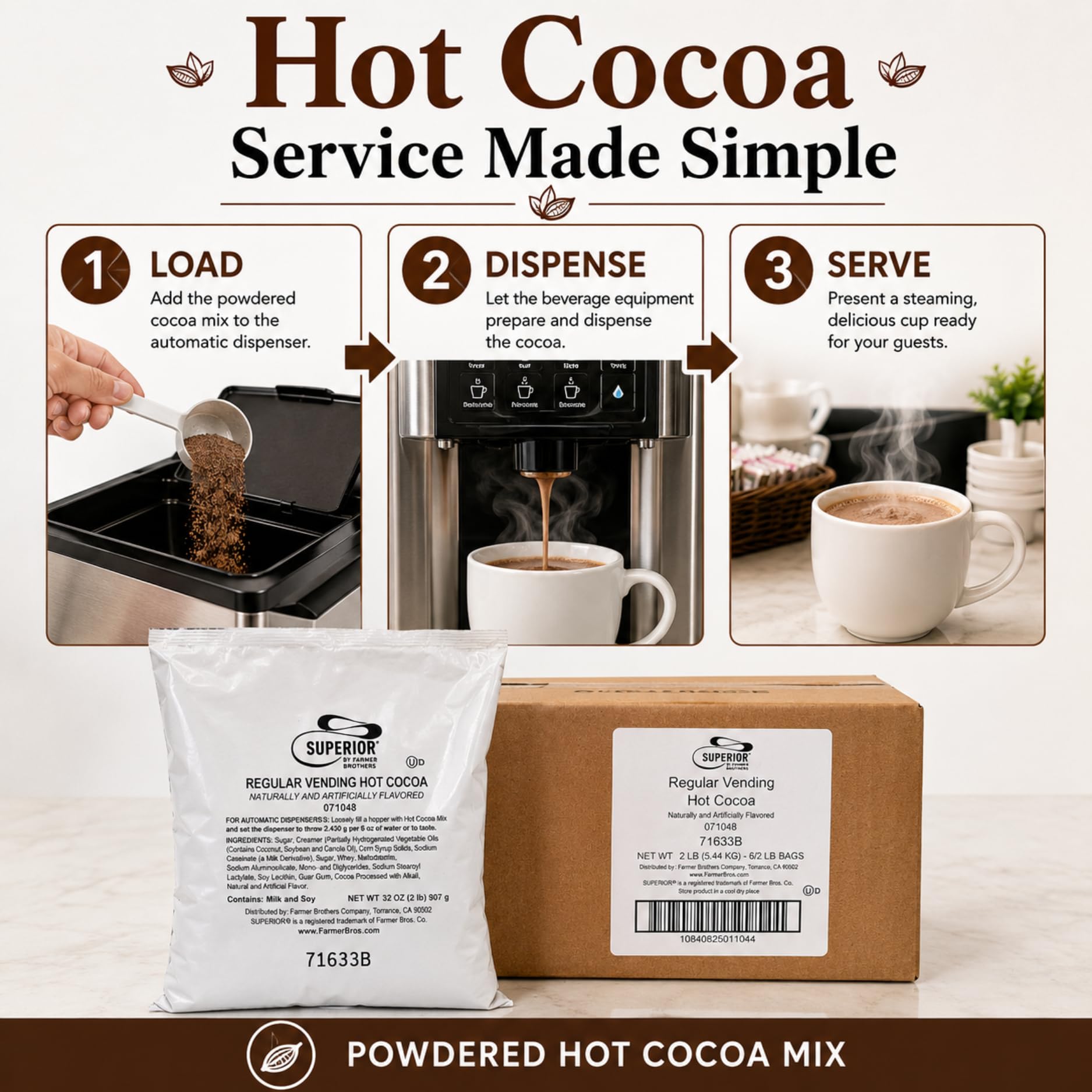 Amazon.com : Superior by Farmer Brothers Regular Vending Hot Cocoa