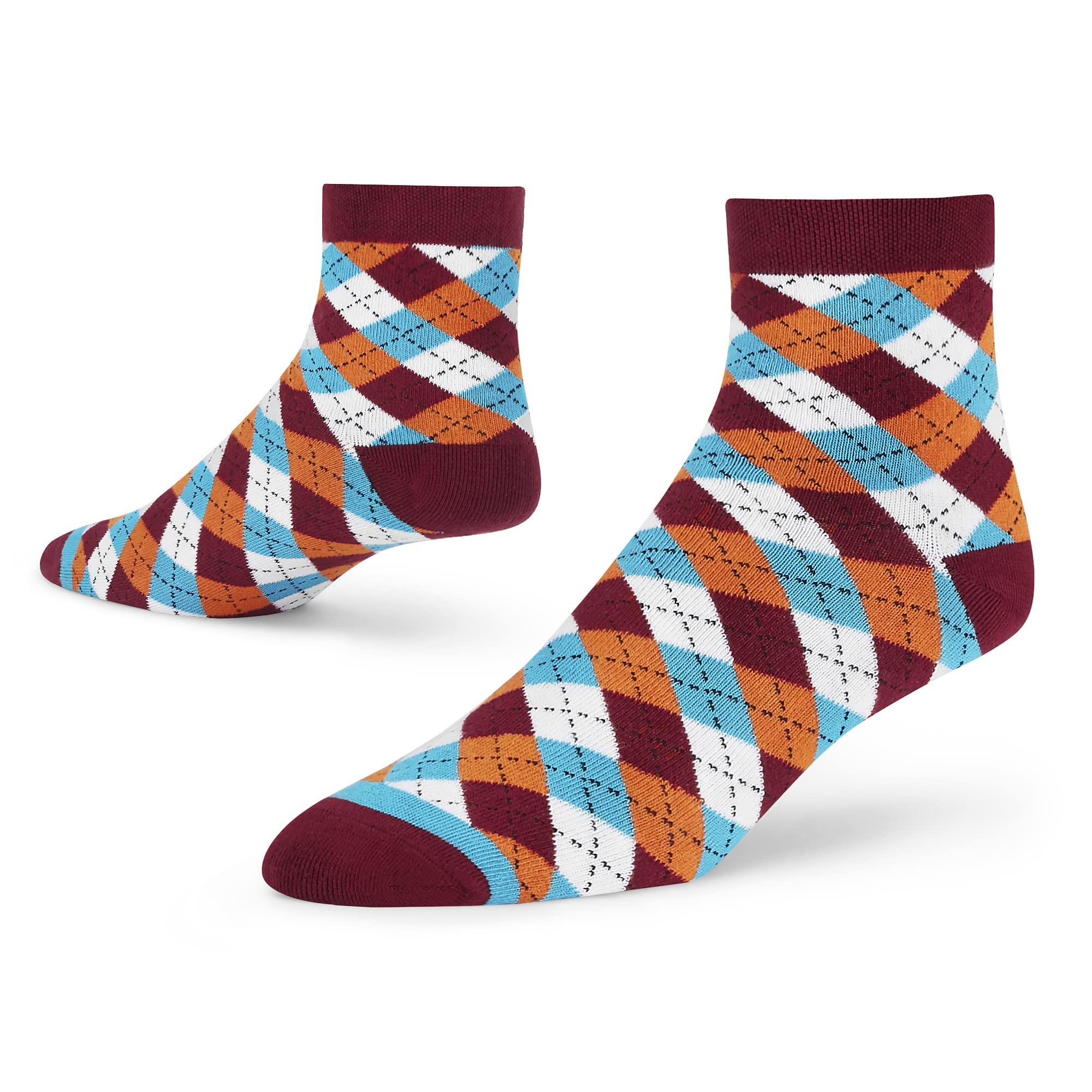 dynamocks Men's and Women's Combed Cotton Ankle Length Socks (Pack of 1) (Dandy, Multicolour, Free Size)-picture-49