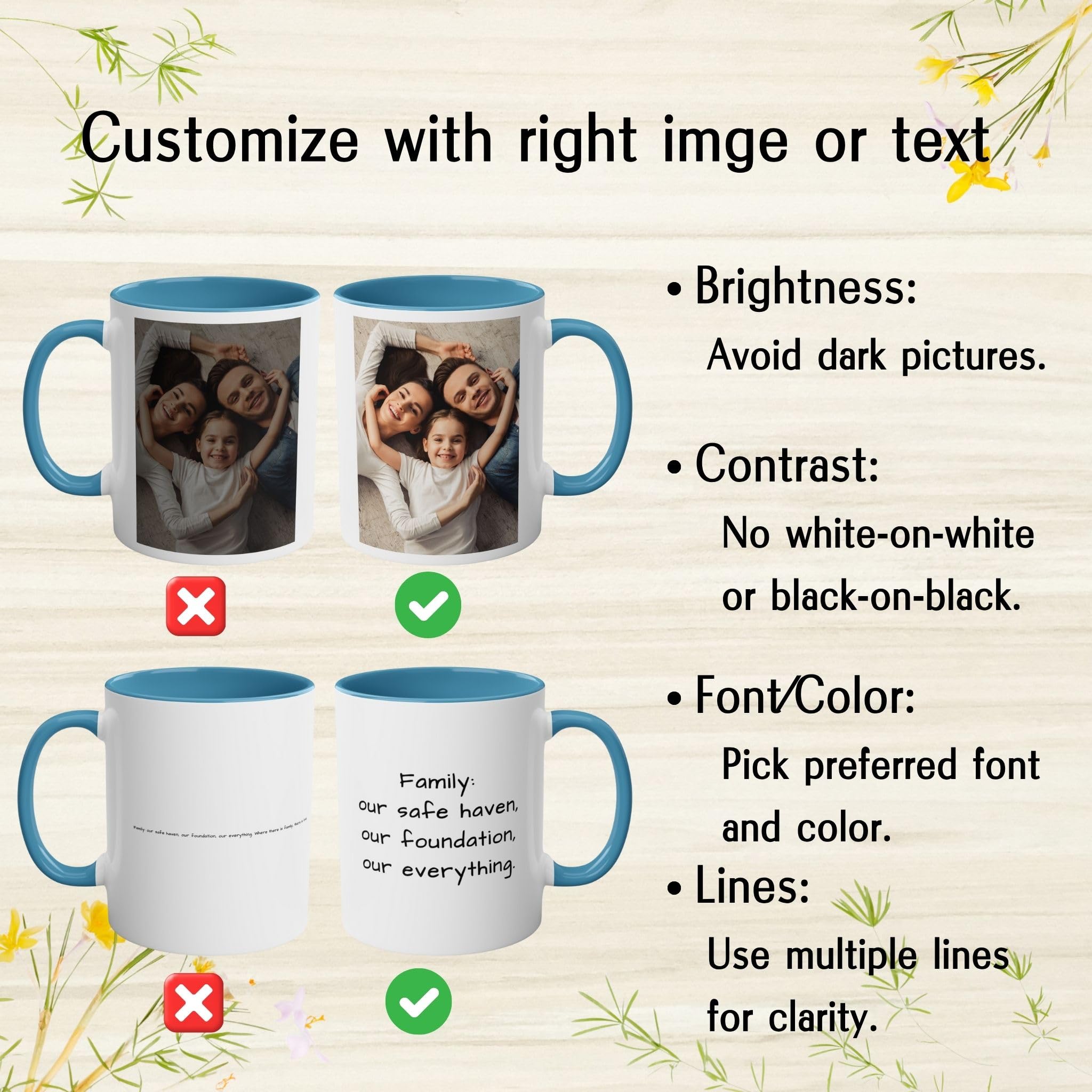 Custom Personalized Mug with Picture or Text of Your Uploads, Microwave & Dishwasher Safe Ceramic Mug, 325ml - Image 7