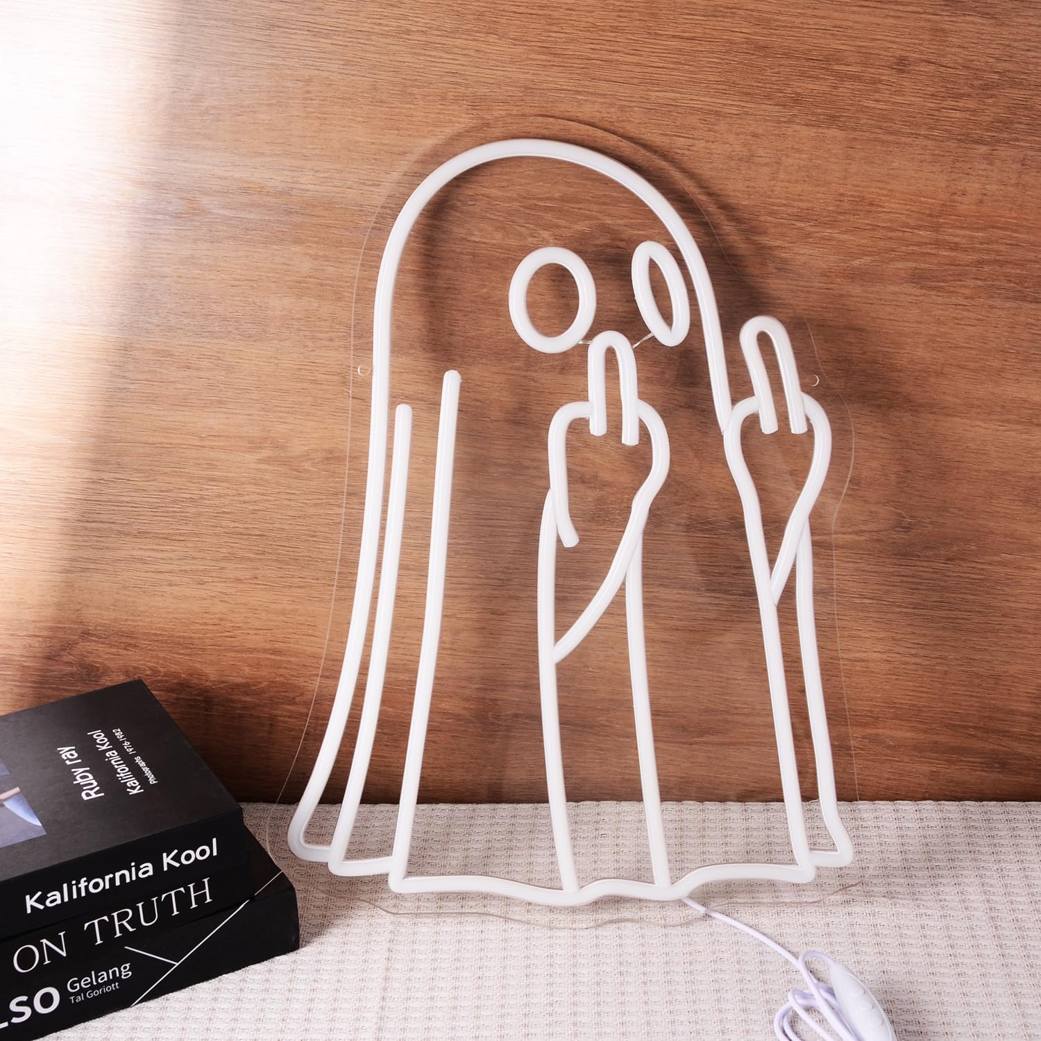 Ghost Halloween Neon Light Sign Spooky Middle Finger LED Lights for Halloween Party Decorations Bedroom Living Room Home Kids Room Man cave Bar Pub Cafe - Image 5