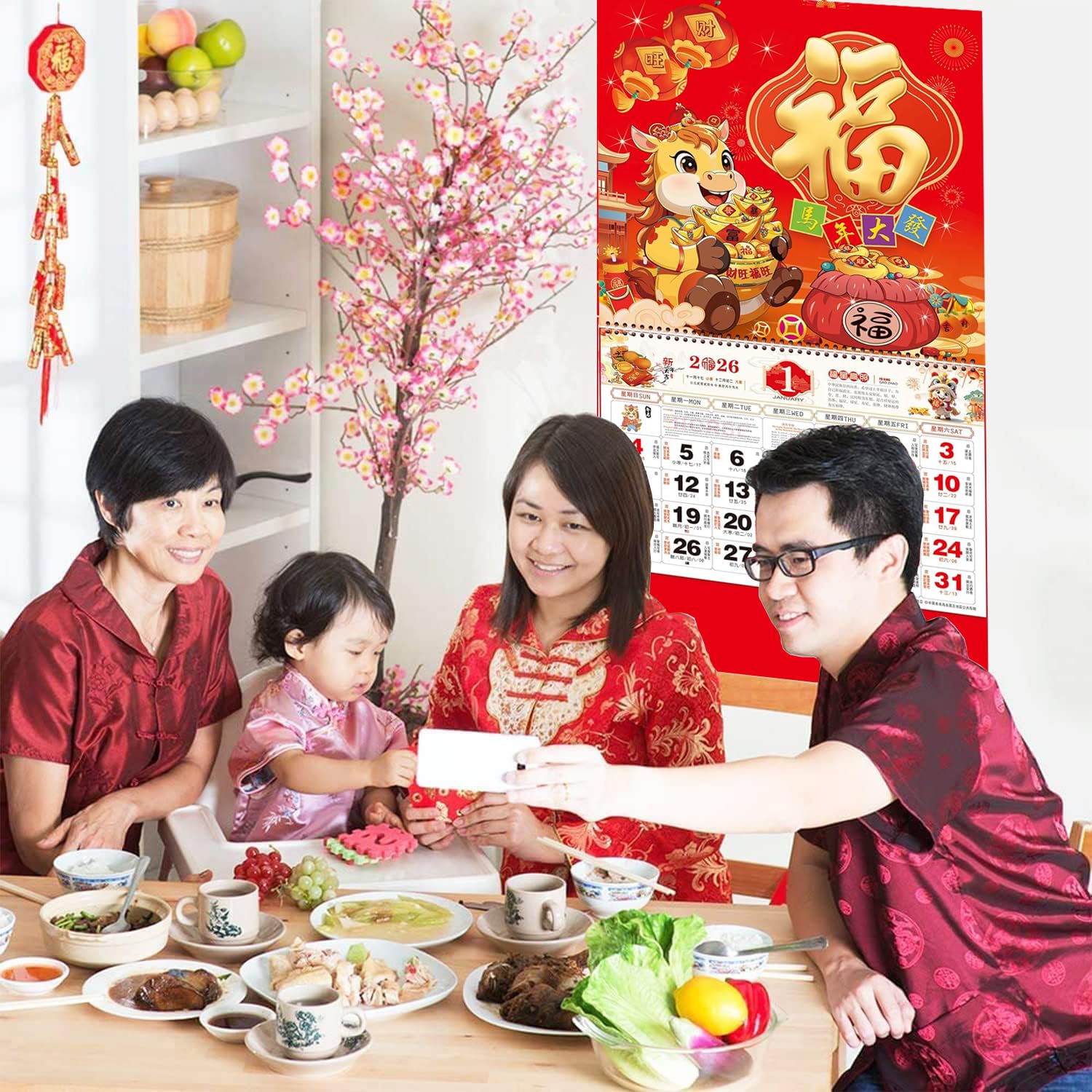 Snapklik.com : Chinese Wall Calendar 2026 The Year Of Horse Year Wall ...