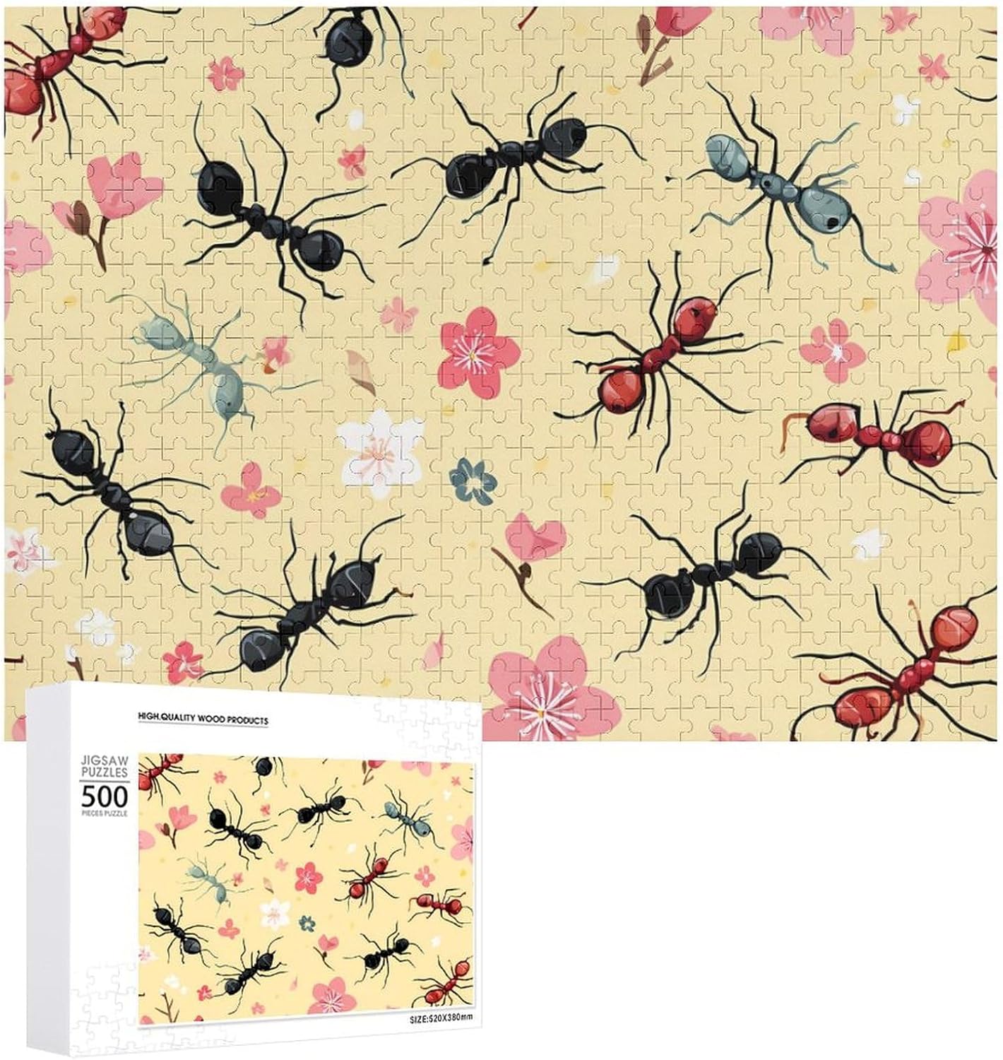 Funny Ant Puzzles for Adults 500 PCS Wooden Jigsaw Puzzle Wall Decor Christmas